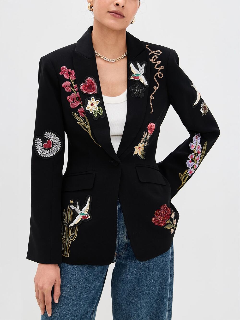 Cinq a Sept Western Amour Cheyenne Embroidered Blazer Black Multi Size 4 NWT